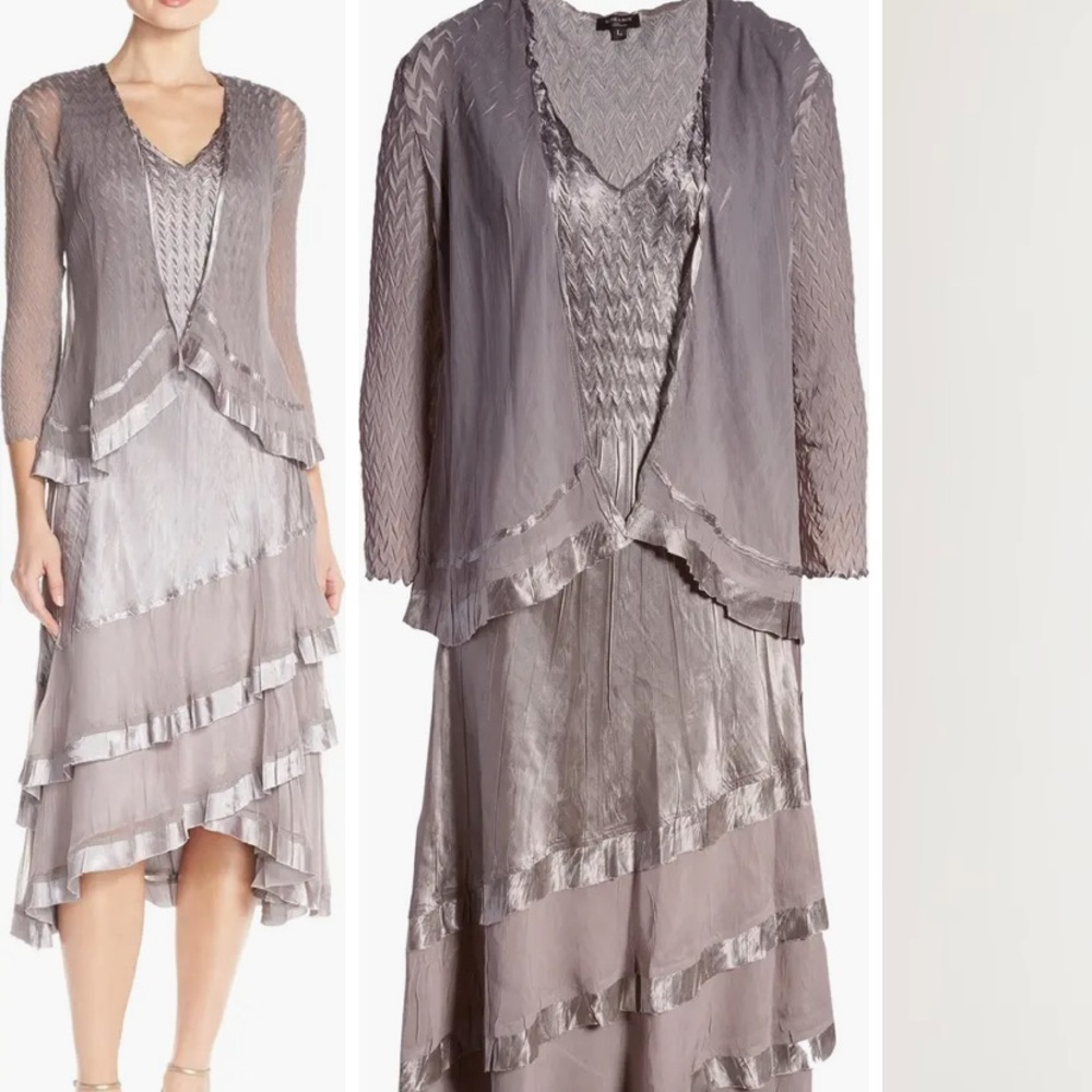 Kamarov | Oyster Smoke color (Dusty Rose Champagne) Satin cocktail dress